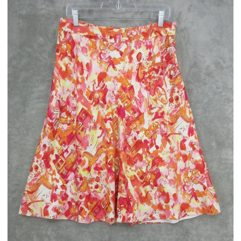 Valerie Stevens Skirt Womens 12 Silk Floral Knee‎ Length Romantic Feminine Pink